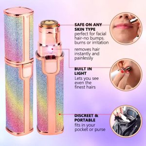 Flawless 2 In 1 Eyebrow Trimmer | 2 In 1 Hair Remover | Chargeable, Multi Attractive Color | With USB Charging Cable And Cleaning Brush