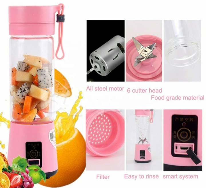 portable mini blender 380ml | Electric USB juicer | Usb Charging Fruit Vegetable Blender Random color