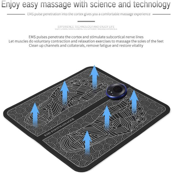 Ems Foot Massager Mat Electric Usb Charging Smart Display | Tens Acupuncture Feet Cushion | Blood Circulation Pad Health Care Home