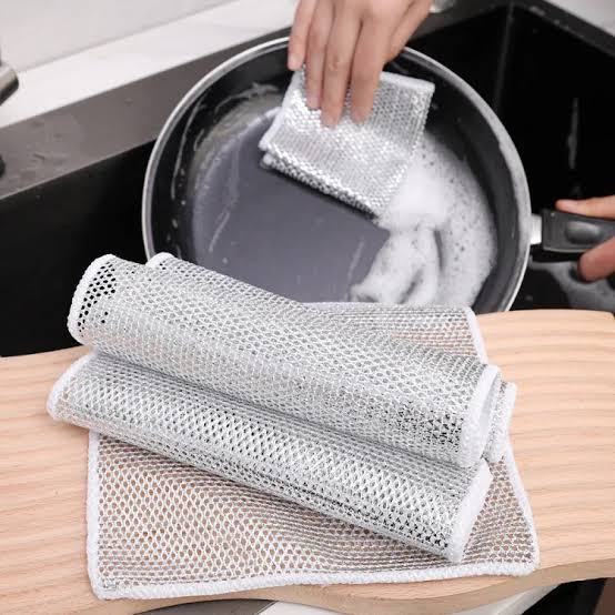 pack of 3 Magic Cleaning Cloth | Steel Wire Cleaning Rag | Dish Pot Cleaning Tools